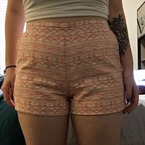 Tribal Coral and Cream Shorts